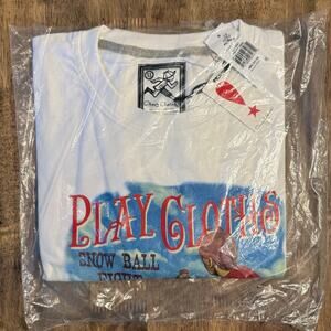 Play Cloths Winter Wars Snow Tee Shirt 100% Cotton Bleach White Unisex XLarge